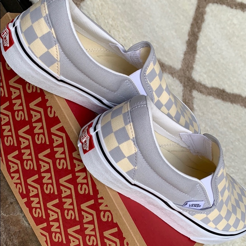 VANS CLASSIC SLIP ON CHECKERBOARD GREY DAWN men’s - Picture 11 of 16